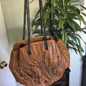 NWOT Cute studded purse, cognac color. Brand new!